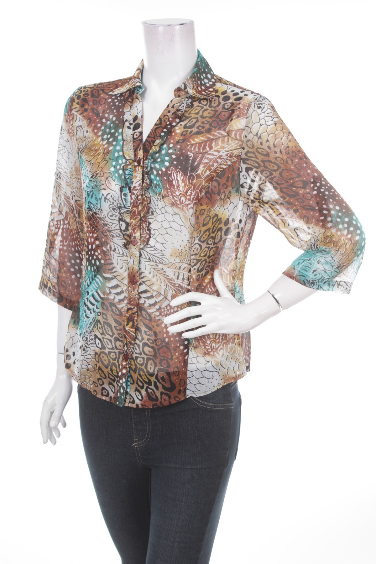 Γυναικείο πουκάμισο Canda, Μέγεθος L, Χρώμα Πολύχρωμο, Τιμή 13,61 €