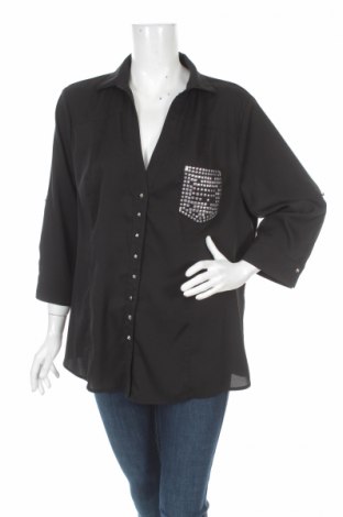 Γυναικείο πουκάμισο 2B Bebe, Μέγεθος XL, Χρώμα Μαύρο, Τιμή 15,46 €
