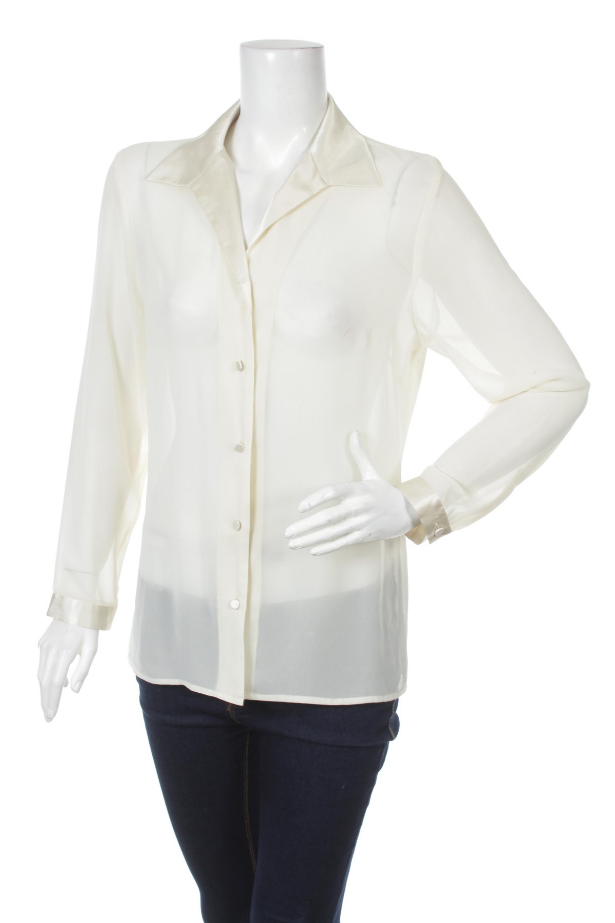 Γυναικείο πουκάμισο In Wear, Μέγεθος M, Χρώμα Εκρού, Τιμή 19,07 €