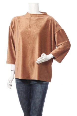 Дамска блуза Nkd, Размер L, Цвят Кафяв, 93% полиестер, 7% еластан, Цена 24,57 лв.