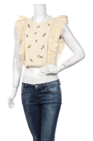 Дамска блуза Pimkie, Размер M, Цвят Бежов, 92% памук, 8% лен, Цена 28,42 лв.