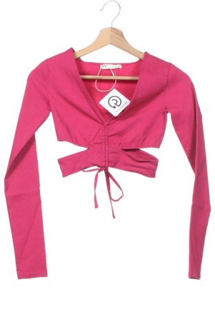 Дамска блуза Pull&Bear, Размер XS, Цвят Розов, 70% вискоза, 27% полиамид, 3% еластан, Цена 26,00 лв.