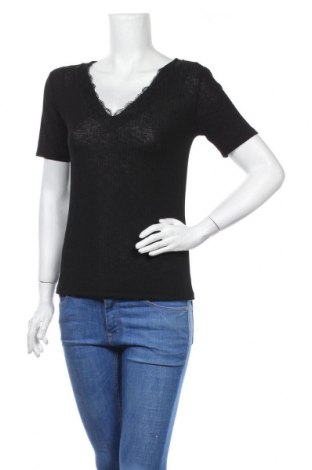 Дамска блуза Zara, Размер M, Цвят Черен, Полиестер, полиамид, еластан, Цена 30,60 лв.