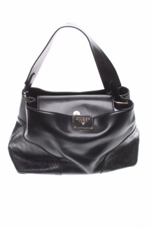 Дамска чанта Guess, Цвят Черен, Естествена кожа, Цена 111,30 лв.
