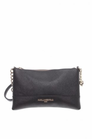 Дамска чанта Karl Lagerfeld, Цвят Черен, Естествена кожа, Цена 239,40 лв.