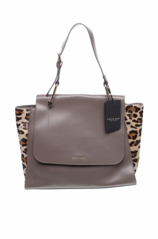 Дамска чанта TWINSET, Цвят Бежов, Естествена кожа, естествен косъм, Цена 441,75 лв.