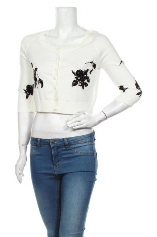Дамска жилетка Zara Knitwear, Размер M, Цвят Екрю, 50% памук, 50% акрил, Цена 37,00 лв.