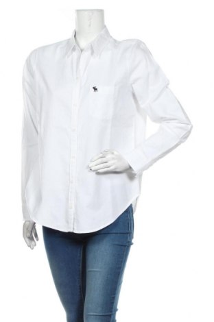 Damska koszula Abercrombie & Fitch, Rozmiar L, Kolor Biały, 72% bawełna, 28% poliester, Cena 217,50 zł