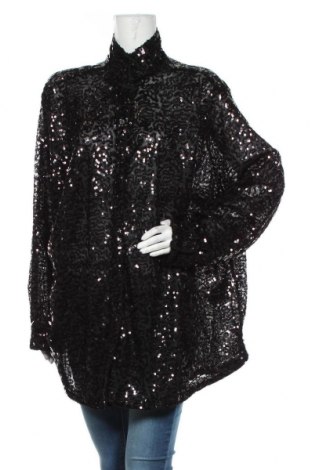 Γυναικείο πουκάμισο H&M Divided, Μέγεθος 4XL, Χρώμα Μαύρο, Πολυεστέρας, Τιμή 16,08 €