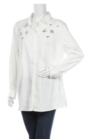 Дамска риза Sheego, Размер XXL, Цвят Бял, 70% памук, 27% полиамид, 3% еластан, Цена 64,35 лв.