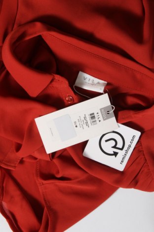 Γυναικείο πουκάμισο Vila, Μέγεθος M, Χρώμα Κόκκινο, Πολυεστέρας, Τιμή 14,23 €