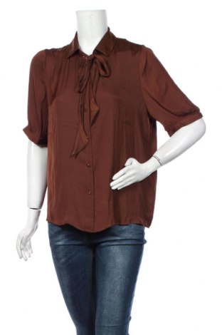 Γυναικείο πουκάμισο Vila, Μέγεθος L, Χρώμα Καφέ, Πολυεστέρας, Τιμή 19,77 €