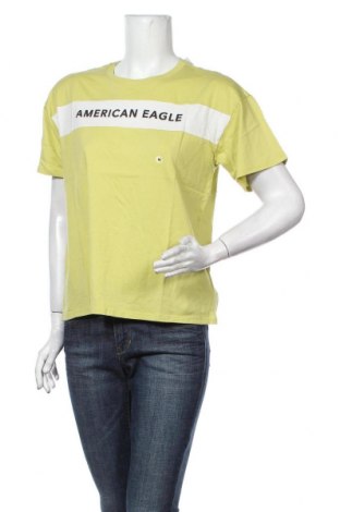 Дамска тениска American Eagle, Размер M, Цвят Зелен, Памук, Цена 20,80 лв.