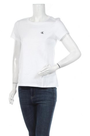 Γυναικείο t-shirt Calvin Klein Jeans, Μέγεθος M, Χρώμα Λευκό, Βαμβάκι, Τιμή 30,54 €
