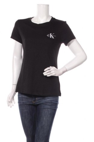 Damen T-Shirt Calvin Klein Jeans, Größe M, Farbe Schwarz, Baumwolle, Preis 29,69 €