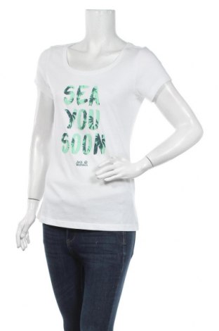 Damen T-Shirt Jack Wolfskin, Größe S, Farbe Weiß, 60% Baumwolle, 40% Polyester, Preis 32,58 €
