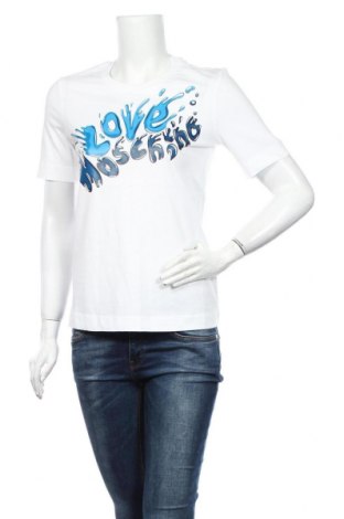 Дамска тениска Love Moschino, Размер XS, Цвят Бял, 95% памук, 5% еластан, Цена 174,30 лв.