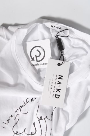 Damen T-Shirt Na-Kd, Größe XS, Farbe Weiß, Baumwolle, Preis 9,04 €