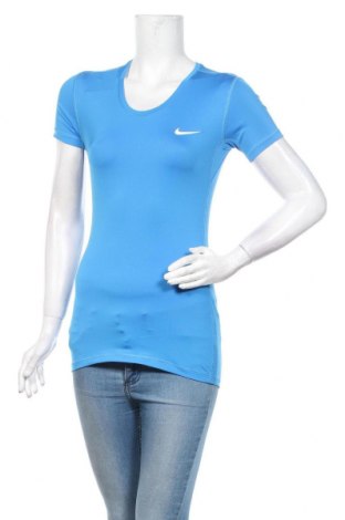 Дамска тениска Nike, Размер M, Цвят Син, 84% полиестер, 16% еластан, Цена 33,60 лв.