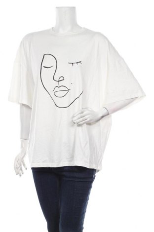 Damski T-shirt SHEIN, Rozmiar XXL, Kolor Biały, 63% bawełna, 34% poliester, 3% elastyna, Cena 70,37 zł