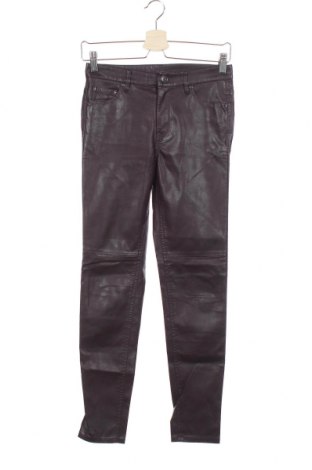Dámské kožené kalhoty  H&M Divided, Velikost XS, Barva Fialová, Eko kůže, Cena  574,00 Kč