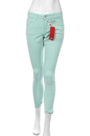 Γυναικείο παντελόνι S.Oliver, Μέγεθος S, Χρώμα Πράσινο, 97% βαμβάκι, 3% ελαστάνη, Τιμή 38,56 €