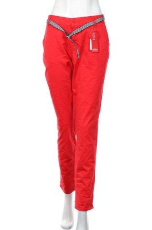 Pantaloni de femei S.Oliver, Mărime XL, Culoare Roșu, 98% bumbac, 2% elastan, Preț 275,82 Lei