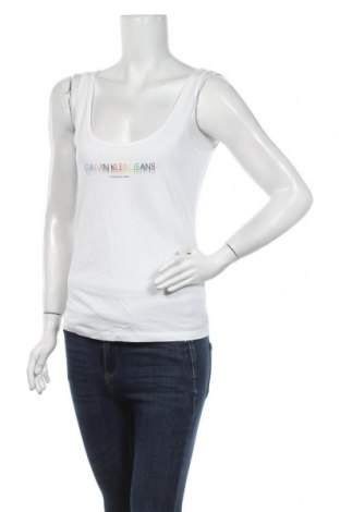 Damska koszulka na ramiączkach Calvin Klein Jeans, Rozmiar M, Kolor Biały, Bawełna, Cena 157,93 zł