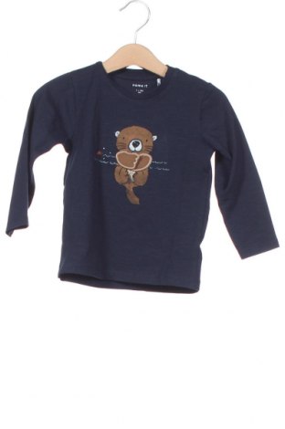 Bluză pentru copii Name It, Mărime 12-18m/ 80-86 cm, Culoare Albastru, 95% bumbac, 5% elastan, Preț 64,14 Lei