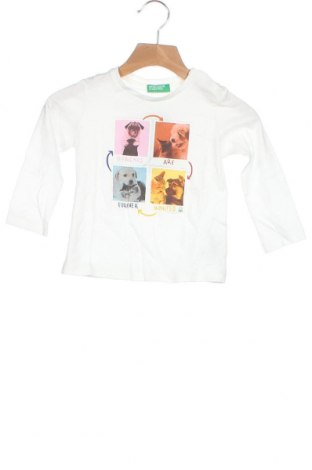 Dziecięca bluzka United Colors Of Benetton, Rozmiar 12-18m/ 80-86 cm, Kolor Biały, 100% bawełna, Cena 62,37 zł