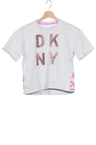 Детска тениска DKNY, Размер 8-9y/ 134-140 см, Цвят Сив, Памук, Цена 43,40 лв.