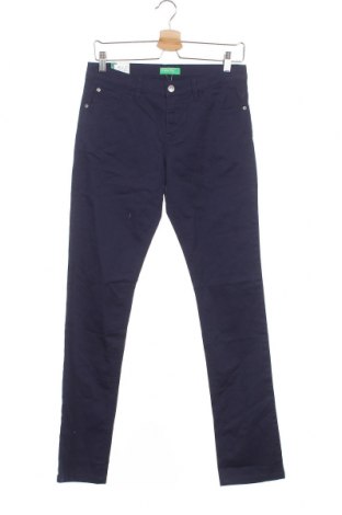 Pantaloni pentru copii United Colors Of Benetton, Mărime 15-18y/ 170-176 cm, Culoare Albastru, 98% bumbac, 2% elastan, Preț 111,74 Lei