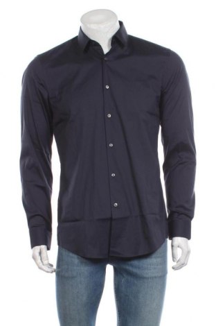 Ανδρικό πουκάμισο Hugo Boss, Μέγεθος M, Χρώμα Μπλέ, 75% βαμβάκι, 20% πολυαμίδη, 5% ελαστάνη, Τιμή 100,67 €