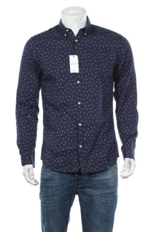 Ανδρικό πουκάμισο Jack & Jones, Μέγεθος M, Χρώμα Μπλέ, Βαμβάκι, Τιμή 24,43 €