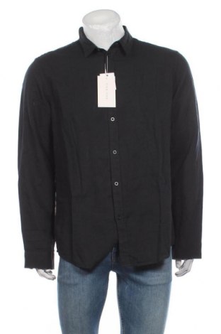 Ανδρικό πουκάμισο Pier One, Μέγεθος XXL, Χρώμα Μαύρο, 55% βαμβάκι, 45% λινό, Τιμή 16,15 €