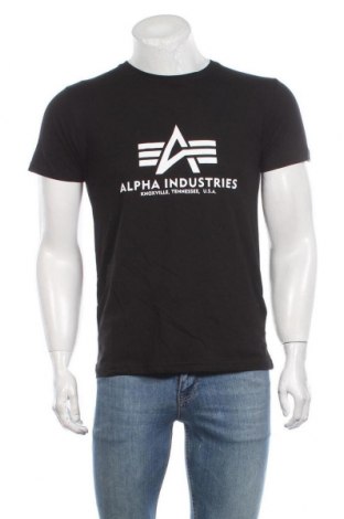 Мъжка тениска Alpha Industries, Размер S, Цвят Черен, Памук, Цена 37,12 лв.
