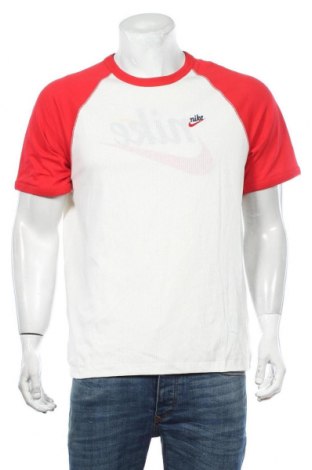 Мъжка тениска Nike, Размер M, Цвят Бял, 60% памук, 40% полиестер, Цена 31,20 лв.