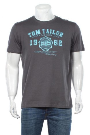 Мъжка тениска Tom Tailor, Размер L, Цвят Сив, Памук, Цена 51,00 лв.