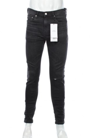 Мъжки дънки Calvin Klein Jeans, Размер L, Цвят Черен, 90% памук, 8% други тъкани, 2% еластан, Цена 181,30 лв.