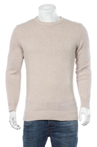 Мъжки пуловер H&M, Размер M, Цвят Бежов, 40% лен, 35% памук, 25% полиамид, Цена 33,60 лв.