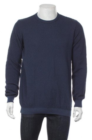 Мъжки пуловер Knowledge Cotton Apparel, Размер M, Цвят Син, Памук, Цена 156,75 лв.