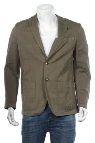 Мъжко сако Massimo Dutti, Размер L, Цвят Зелен, 88% памук, 12% коприна, Цена 96,00 лв.
