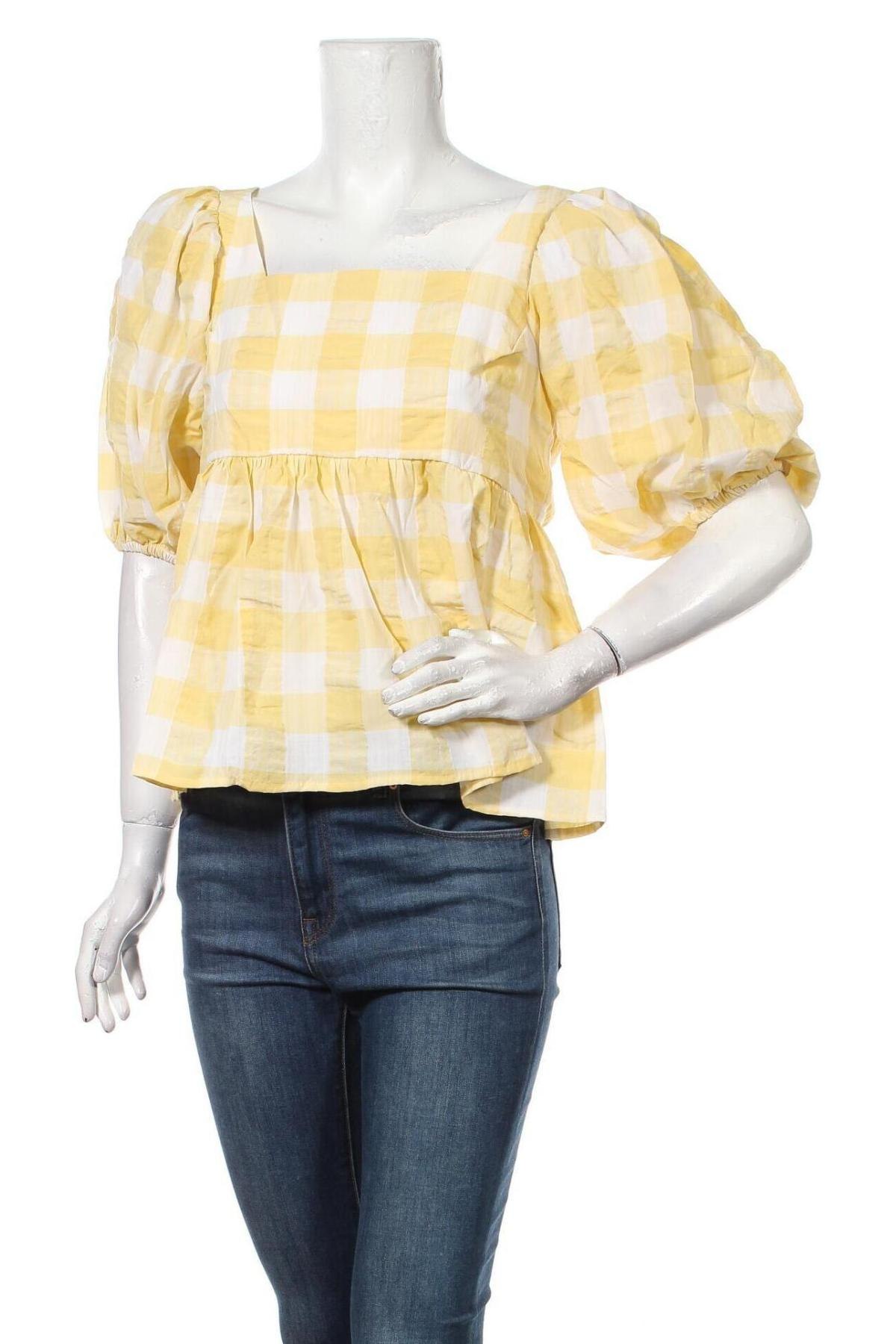 Damen Shirt Na-Kd, Größe S, Farbe Gelb, 55% Baumwolle, 45% Polyester, Preis 30,23 €