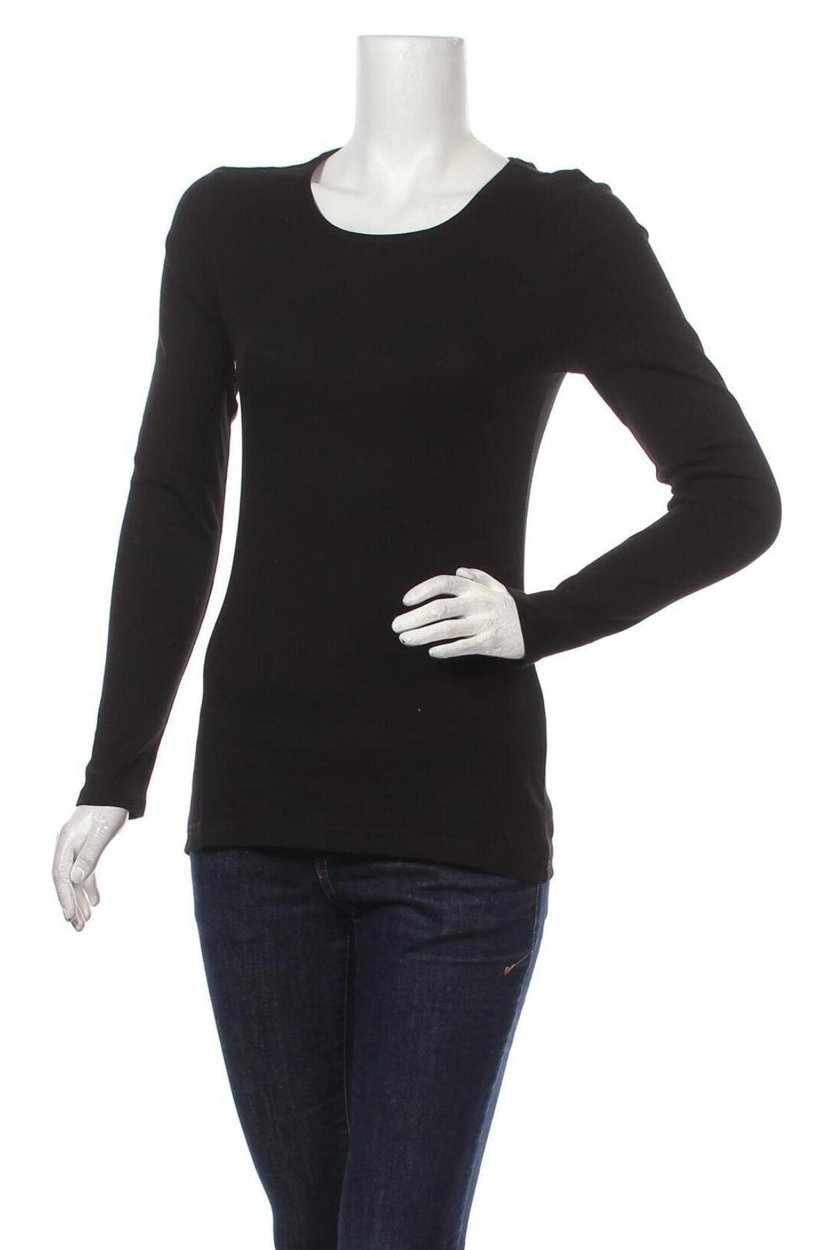 Γυναικεία μπλούζα S.Oliver, Μέγεθος S, Χρώμα Μαύρο, Βαμβάκι, Τιμή 8,26 €
