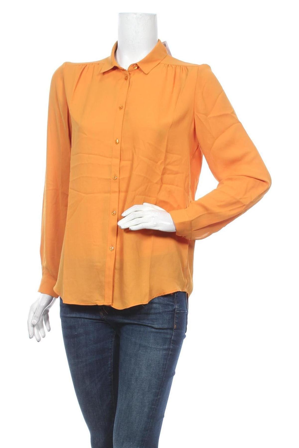 Γυναικείο πουκάμισο Vila, Μέγεθος XS, Χρώμα Κίτρινο, Πολυεστέρας, Τιμή 14,23 €