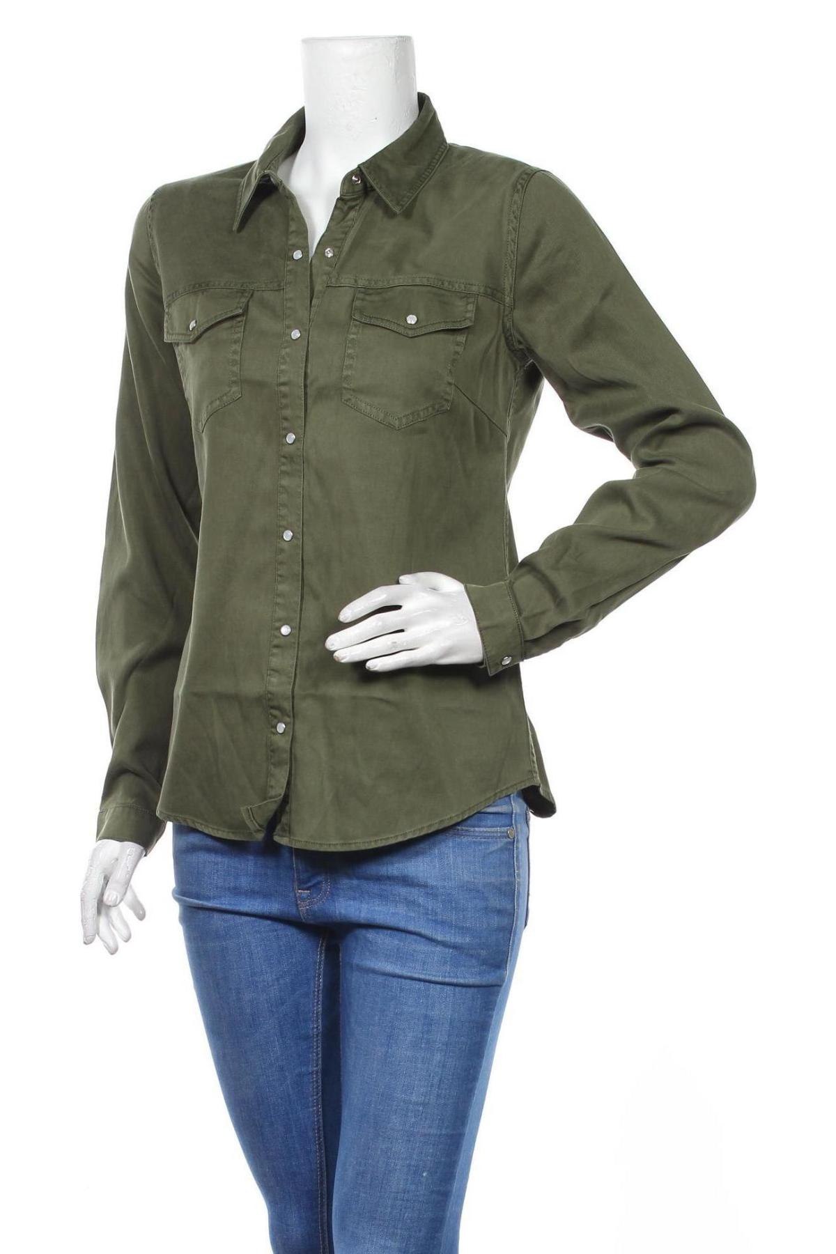 Γυναικείο πουκάμισο Vila, Μέγεθος M, Χρώμα Πράσινο, 70% lyocell, 30% βαμβάκι, Τιμή 6,40 €