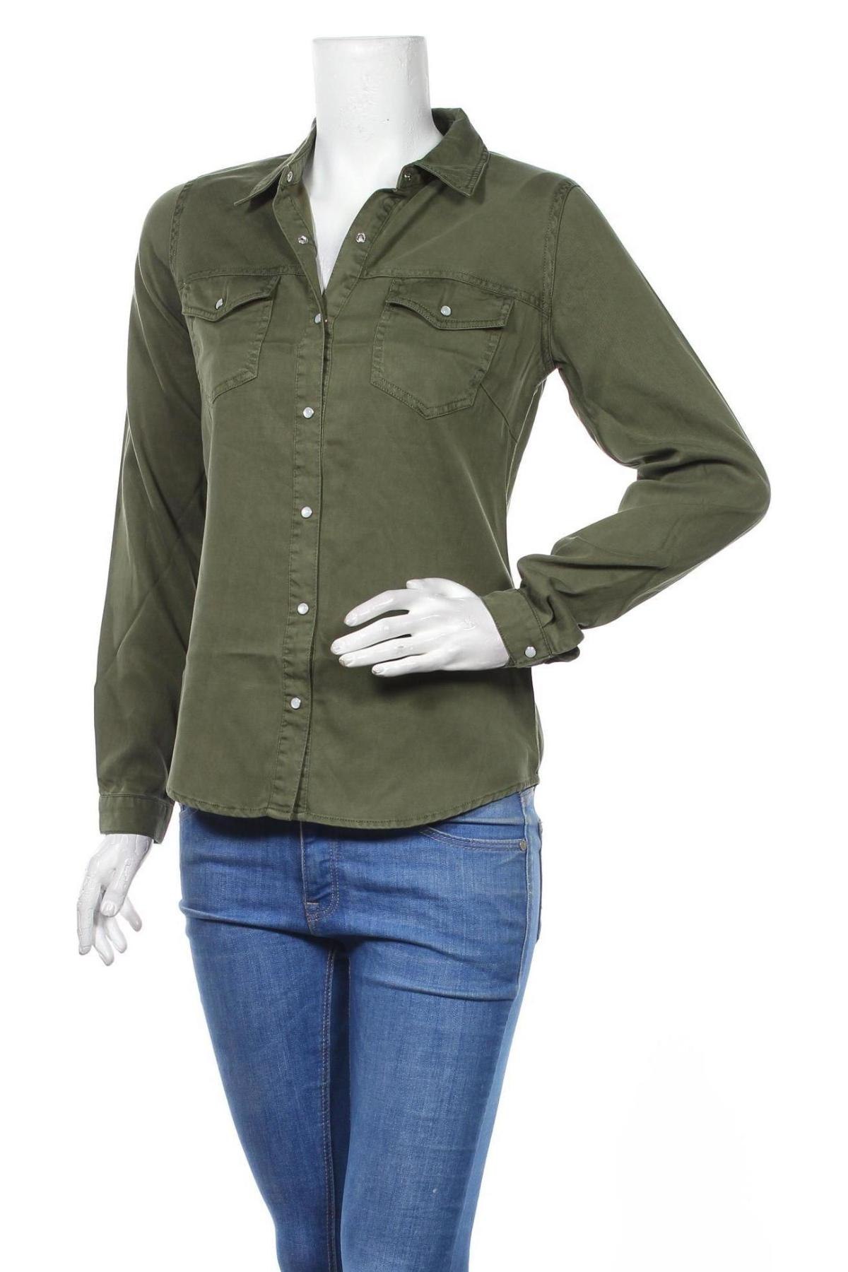 Γυναικείο πουκάμισο Vila, Μέγεθος S, Χρώμα Πράσινο, 70% lyocell, 30% βαμβάκι, Τιμή 6,40 €