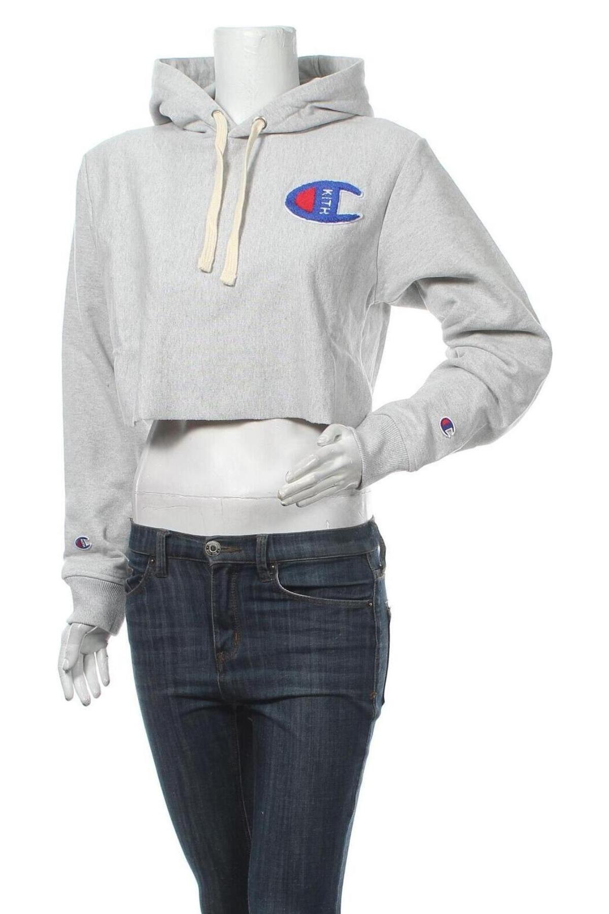 Damen Sweatshirt Champion, Größe S, Farbe Grau, 90% Baumwolle, 10% Polyester, Preis 39,00 €