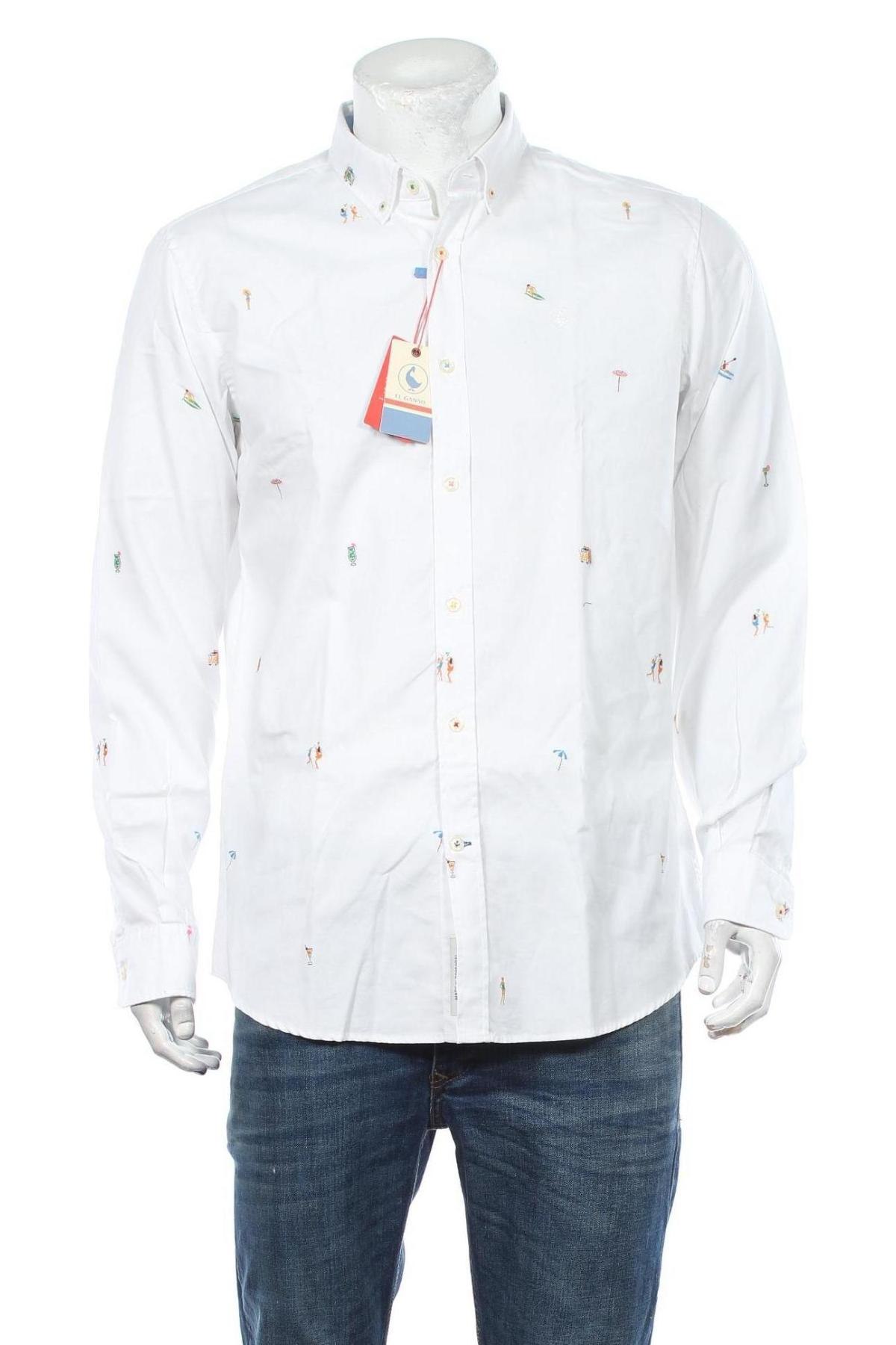 Ανδρικό πουκάμισο El Ganso, Μέγεθος L, Χρώμα Λευκό, Βαμβάκι, Τιμή 61,47 €