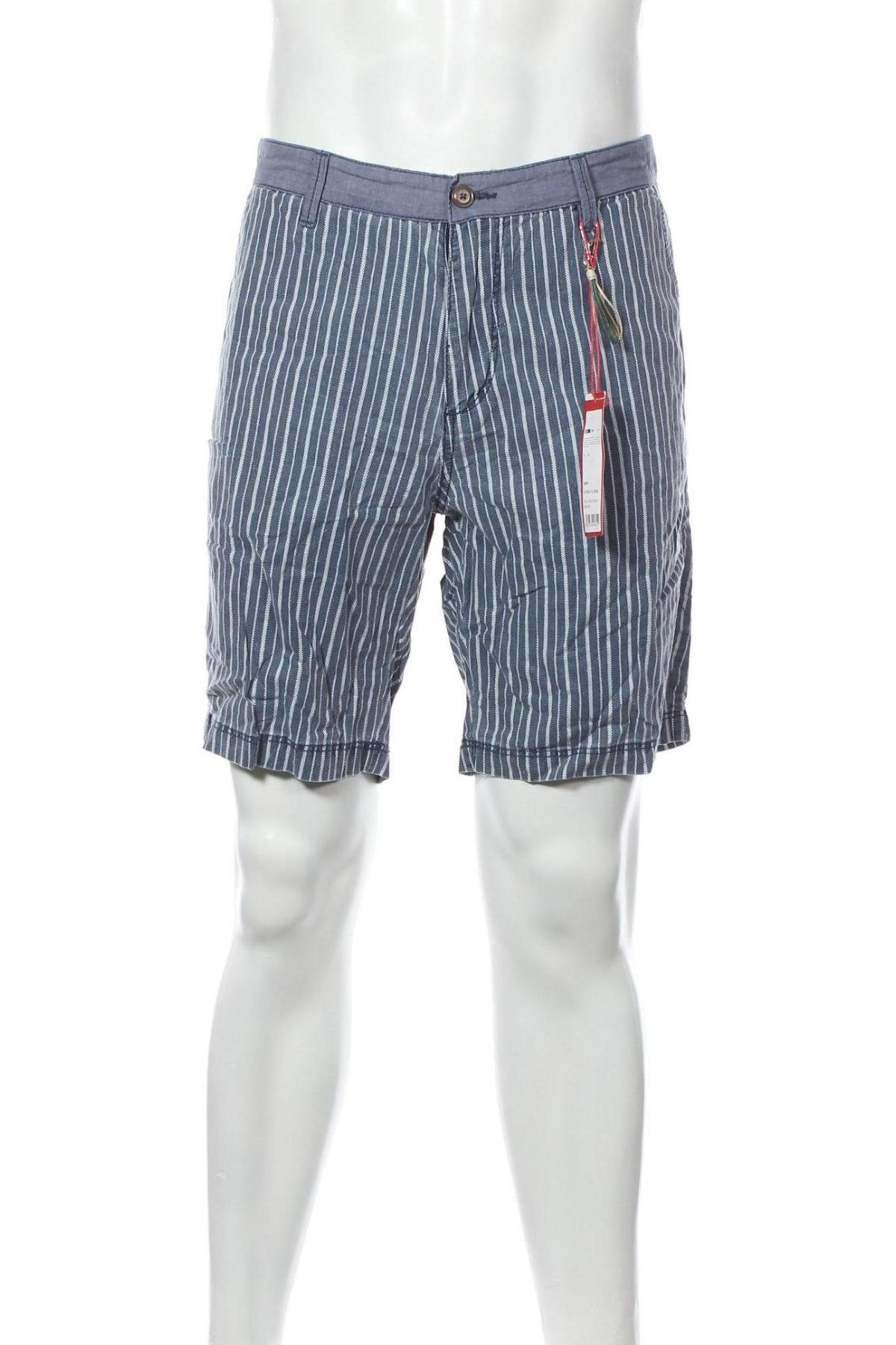 Мъжки къс панталон S.Oliver, Размер L, Цвят Син, 55% лен, 45% памук, Цена 66,75 лв.